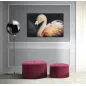 DRUK NA PŁÓTNIE Z APLIKACJAMI -B- FLAMINGO 120X3,8X80 cm
